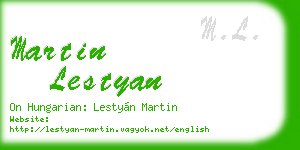 martin lestyan business card