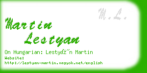 martin lestyan business card